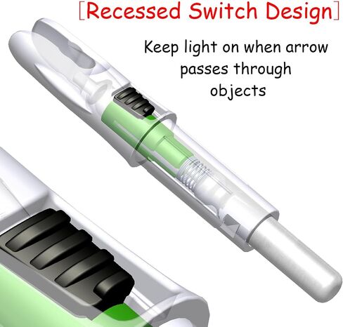 CosiComu GT Lighted Nocks for Arrows with .246 Inside Diameter Bolts with ON/Off Switch Light up Knocks Compound Bow LED Arrow Nocks for Hunting Shooting 6-Pack in Saudi Arabia