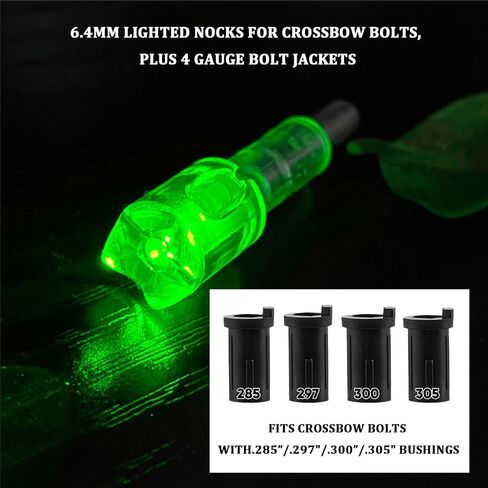 sntxmy 6-Pcs Crossbow Bolts Lighted Nocks Lights Up Automatically with Bushings for (.285/.297/.300/.305) in Saudi Arabia