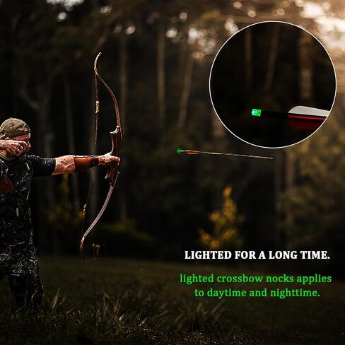 sntxmy 6-Pcs Crossbow Bolts Lighted Nocks Lights Up Automatically with Bushings for (.285/.297/.300/.305) in Saudi Arabia