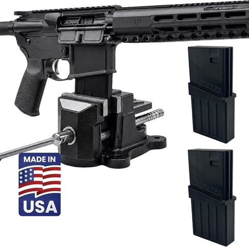 Custom Vise Block Compatible with .223, 5.56 & .300 AR Rifles | AR Rifle Maintenance & Cleaning Block | Gun Safe Workshop Accessory | Durable Support Fixture for Vise Use | Made In The USA | 2-Pack in Saudi Arabia