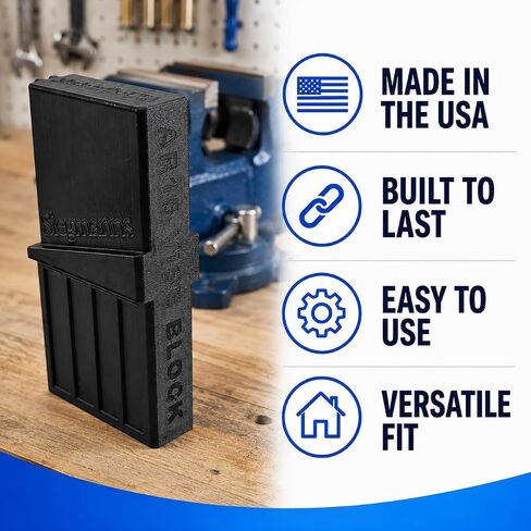 Custom Vise Block Compatible with .223, 5.56 & .300 AR Rifles | AR Rifle Maintenance & Cleaning Block | Gun Safe Workshop Accessory | Durable Support Fixture for Vise Use | Made In The USA | 2-Pack in Saudi Arabia