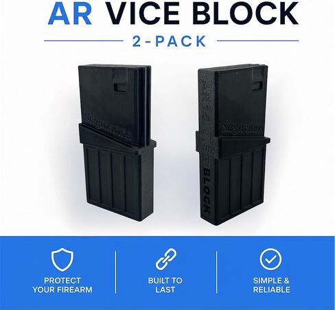 Custom Vise Block Compatible with .223, 5.56 & .300 AR Rifles | AR Rifle Maintenance & Cleaning Block | Gun Safe Workshop Accessory | Durable Support Fixture for Vise Use | Made In The USA | 2-Pack in Saudi Arabia