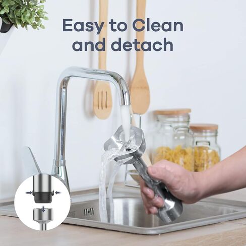 Ganiza Immersion Blender 5 in 1 Hand Blender Max 1000W Heavy Duty Motor | 16 Speed Mode Handheld Blender, Stainless Steel Blade With 800ml Mixing Beaker, 600ml Chopper, Whisk and Milk Frother in Saudi Arabia