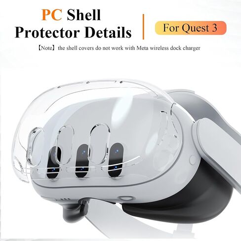 Upgraded Lens Protector Cover for Meta Quest 3, Plastic Hard Protective Shell Cover for Oculus Quest 3, Accessories for Quest 3 - Frosted Clear in Saudi Arabia