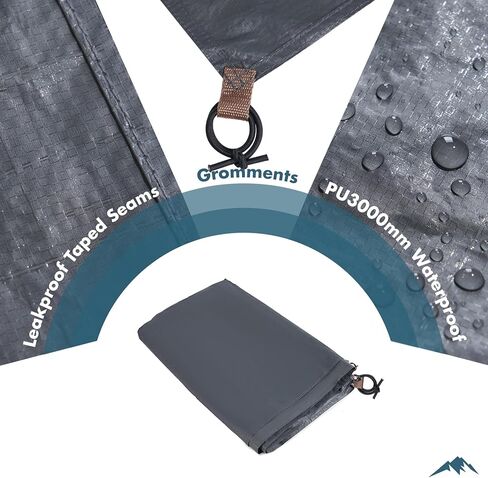 PORTAL 8-Person Camping Tent Groundsheet Waterproof Footprint Mat for Outdoor Family Camping, Protective Tent Tarp Floor Saver, Camping Tent Not Included in Saudi Arabia