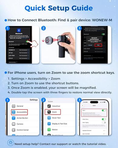 Mini Magnetic Selfie Stick Tripod for MagSafe, Pocket 4.8" Design, 4-in-1 | Zoom Control, Ergonomic Phone Grip, Detachable Multi-Function Bluetooth Remote and Up to 18" Extendable Selfie Stick in Saudi Arabia