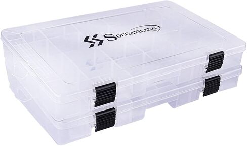 Sougayilang Fishing Tackle Boxes - 3600 3700 Plastic Storage Organizer Box with Removable Dividers - Fishing Tackle Storage - 4 Packs Transparent Tackle Trays in Saudi Arabia