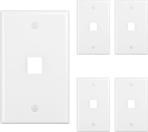 FGB 2-Port Keystone Wall Plate, for Keystone Jacks, 20-Pack, White | Cat6 Etherne Wall Plate, Low-Profile Single Gang Wall Plates for RJ45, HDMI, and Coax Keystone Inserts in Saudi Arabia
