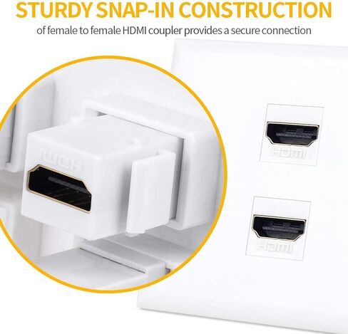 HDMI Keystone Jack, 10 Pack HDMI Coupler Adapter, White | Keystone Insert, Female to Female, Coupler Adapter for Video Transfer in Saudi Arabia