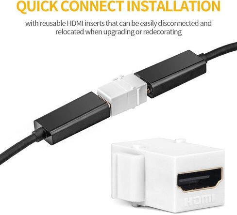 HDMI Keystone Jack, 10 Pack HDMI Coupler Adapter, White | Keystone Insert, Female to Female, Coupler Adapter for Video Transfer in Saudi Arabia