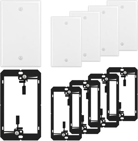 FGB 1-Port Keystone Wall Plate, with Low Voltage Mounting Bracket, 10Pack | with Single Gang Decorator Wall for RJ45, HDMI, and Coax Keystone Inserts, White,Cat Ethernet Wall Plate in Saudi Arabia