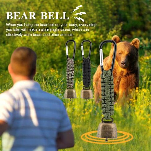 3pcs Bear Bell with 3pcs Whistle Aluminum Bear Bells for Hiking and Emergency Whistle for Hiking, Biking, Fishing, Climbing, Outdoor Camping and Hiking Protection in Saudi Arabia