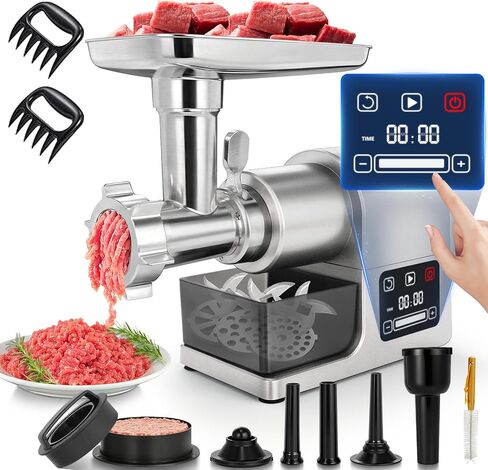 #10 Commercial Electric Meat Grinder,6 LBS/Min for Meat,Sausage | 3800W Pure Copper Motor,3 Sets Stainless Steel Blade&Plate,Touchscreen Heavy Duty Meat Grinders for Home Use&Restaurant in Saudi Arabia