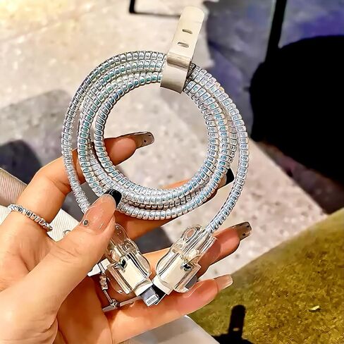 Charger Cover for iPhone 18W/20W Charging Cord Protector,Cute Flower Elegant Tulips Design,Clear DIY Soft Charger Cord Protector Cable Saver for iPhone 13 14 15 16 Pro Max Charger Adapter in Saudi Arabia
