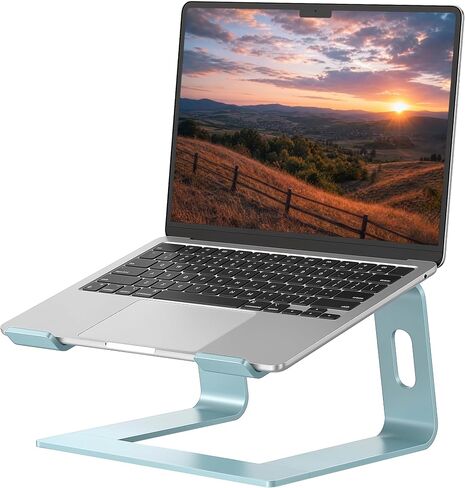 SOUNDANCE Laptop Stand, Aluminum Computer Riser, Ergonomic Laptops Elevator for Desk, Metal Holder Compatible with 10 to 15.6 Inches Notebook Computer, Silver in Kuwait