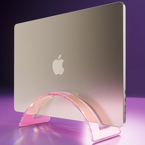 Acrylic Vertical Laptop Stand for Desk,Acrylic Invisible Desktop Notebook Dock,Vertical Laptop Holder Space-Saving Organizer for All MacBook, Surface, Samsung, HP, Dell in Saudi Arabia
