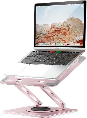 tounee Laptop Stand for Desk, Adjustable Computer Stand Holder with 360° Rotating Base, Ergonomic Laptop Riser Compatible with MacBook Pro Air, All Laptops 10-15.6"-Black in Kuwait