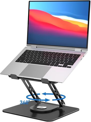 Laptop Stand for Desk Adjustable Computer Stand with 360 Rotating Base Ergonomic Laptop Riser Mount for Desk Foldable Protable Computer Desk Fits with MacBook Pro Air, in Kuwait