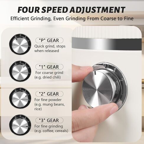 Electric Grinder for Kitchen, 800W Spice Grinder with Detachable Bowl | Versatile grain herb grinder with adjustable speeds and speed control for spices, coffee, grains, nuts, and herbs. in Saudi Arabia