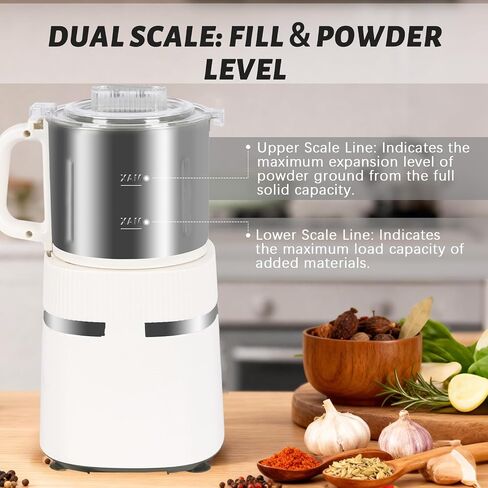 Electric Grinder for Kitchen, 800W Spice Grinder with Detachable Bowl | Versatile grain herb grinder with adjustable speeds and speed control for spices, coffee, grains, nuts, and herbs. in Saudi Arabia