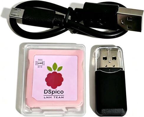 DSPico Pink Shell Edition – RP2040 Open-Source Flash Cartridge with 6MB/s High-Speed Loading, Dual Power, DS Mode & Pico Launcher Support for Homebrew & Backups, Injection-Molded, Not 3D-Printed in Saudi Arabia