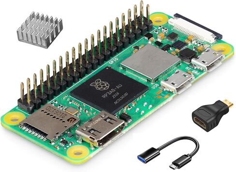 Vemico Raspberry Pi Zero 2 WH Kit | Raspberry Pi Zero 2 W Board with Pre-soldered GPIO Headers, Heatsink, Mini HDMI Adapter & Micro USB OTG Cable Included in Saudi Arabia