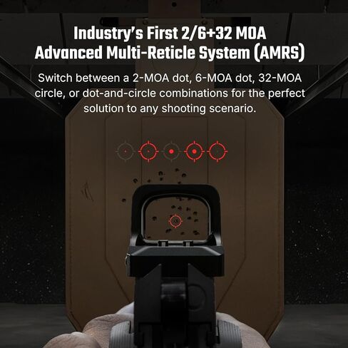 OSIGHT XE AMRS Enclosed Red Dot Sight, 2/6 & 32 MOA Multi-Reticle | 407C/507C Footprint, Side Load Battery, Parallax-Free Enclosed Emitter Optic for Full-Size Setups in Saudi Arabia