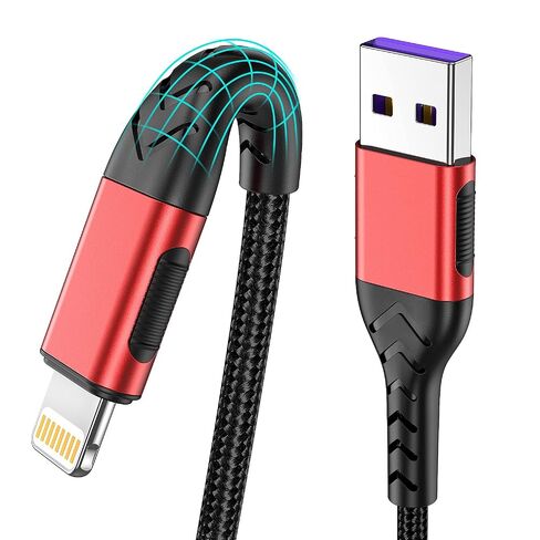 iPhone Charger, [MFi Certified] 3Pack 10FT USB A Cable for Long Lightning Charger Cable, Fast iPhone Charging Cord for iPhone Xs Max/XS/XR/X/8/7/6S/6/Plus/SE/iPad(Silver) in Saudi Arabia