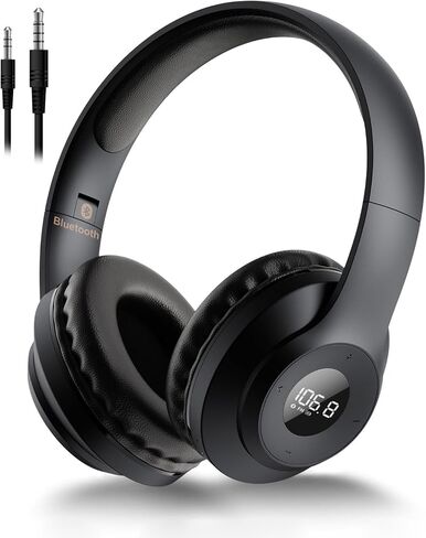 X5 Rechargeable & Portable FM Radio Headphones Mowing (Black) | Excellent Reception, LED Display, Soft Ear Muffs, Radio Headset FM Receiver for Meeting, Works, Hiking, Jogging in Saudi Arabia