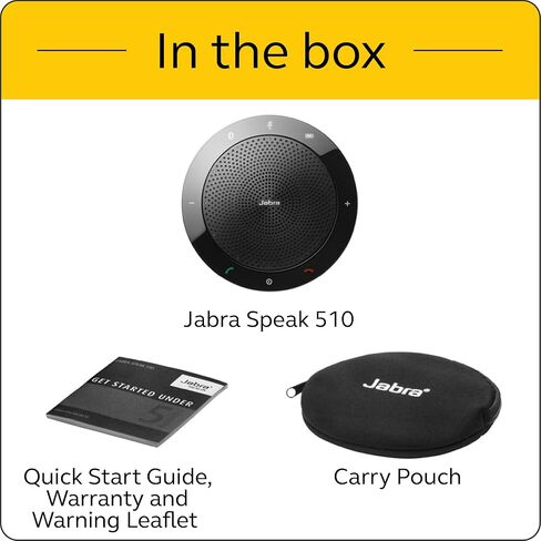 Jabra Speak 510 UC Wireless Bluetooth Speakerphone – Outstanding Sound Quality, Portable Conference Speaker for Holding Meetings Anywhere - Certified for Zoom & Google Meet in Saudi Arabia