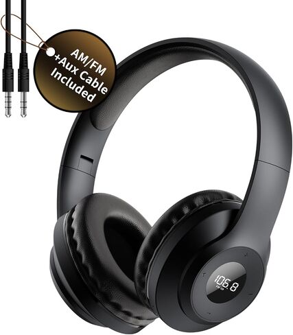 X5 AM FM Radio Headphones, Rechargeable Portable Radio Headset for Mowing | Excellent am fm Reception, Preset, Long Battery Life, Soft radio Ear Muffs for Jogging, Cycling, Meeting, Church in Saudi Arabia