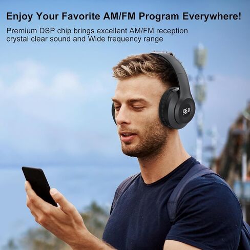 X5 AM FM Radio Headphones, Rechargeable Portable Radio Headset for Mowing | Excellent am fm Reception, Preset, Long Battery Life, Soft radio Ear Muffs for Jogging, Cycling, Meeting, Church in Saudi Arabia