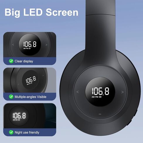 X5 AM FM Radio Headphones, Rechargeable Portable Radio Headset for Mowing | Excellent am fm Reception, Preset, Long Battery Life, Soft radio Ear Muffs for Jogging, Cycling, Meeting, Church in Saudi Arabia