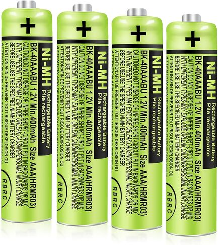 4Pack BK-40AAABU AAA Rechargeable Battery 400mAh 1.2V for Panasonic Cordless Phone Ni-MH AAA Batteries for Remote Controls, Electronics in Saudi Arabia