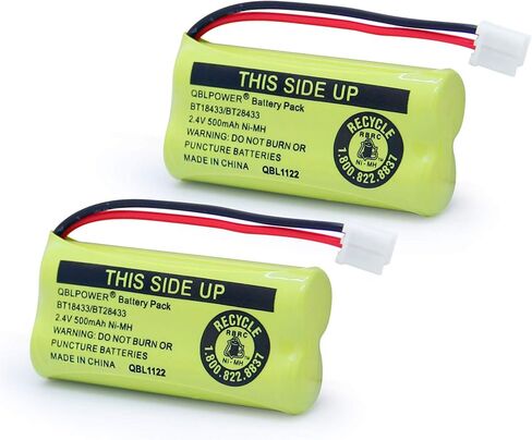 2.4V BT18433/BT28433 Rechargeable Battery Compatible with AT&T Vtech Phones BT18433 BT184342 BT28433 BT284342 BT-8300 BATT-6010 BT1011 BT1018 BT1022 BT1031 89-1326-00-00 CPH-515D(Pack of 2) in Saudi Arabia