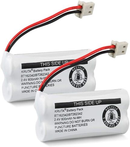 BT162342/BT262342 2.4V 800mAh Ni-MH Cordless Phone Battery Pack, Also Compatible with BT183342/BT283342 AT&T EL52351 TL90070 VTech CS5119 DS6511 DS6722 LS6305 Handset, 2-Pack in Kuwait