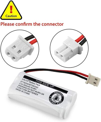 BT162342/BT262342 2.4V 800mAh Ni-MH Cordless Phone Battery Pack, Also Compatible with BT183342/BT283342 AT&T EL52351 TL90070 VTech CS5119 DS6511 DS6722 LS6305 Handset, 2-Pack in Kuwait