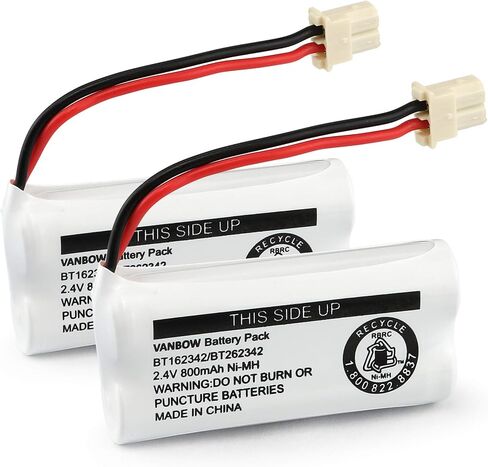 BT162342 BT262342 2.4V 800mah Ni-MH Phone Batteries Compatible with BT183342 BT283342 for VTech CS6719 CS6409 CS6419 CS6429 CS80100 AT&T CL81101 EL5210 EL52400 Handset Telephone (Pack 2) in Saudi Arabia