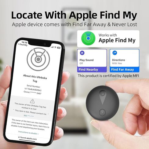 Nilone Undetectable GPS Tracker for Vehicles - Real-Time Tracking Device | No Monthly Fee/No SIM Card, Works with iOS Find My | Mini Hidden Magnetic GPS Locator, Ultra-Slim, IP68 Waterproof, Reliable in Saudi Arabia