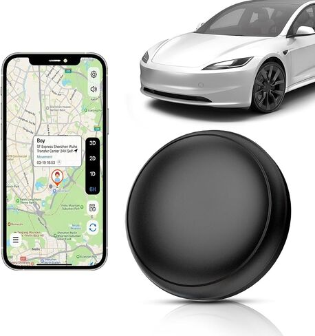 GPS Tracker for Vehicles - Hidden Car Tracker Device with Real-Time Location, No Subscription, Magnetic Mini GPS Tracker for Car, Bike, Luggage, Suitable for Phone and Android - Black in Saudi Arabia