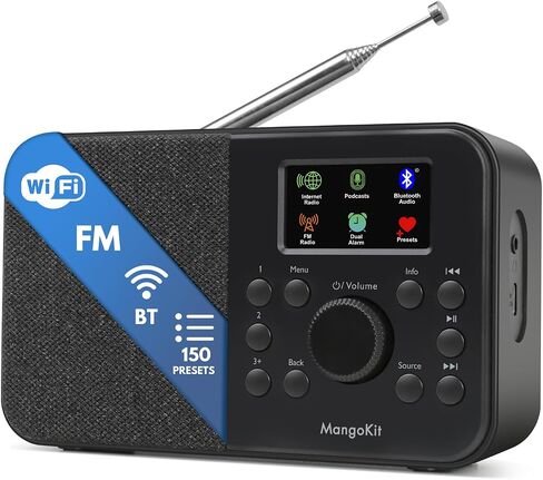 SR-L Radio, Bluetooth, FM & Internet, 150 Presets- Black | Podcast player, 50,000+ internet stations, alarm clock, sleep timer, colour display, mains or battery, compact kitchen radio in Saudi Arabia