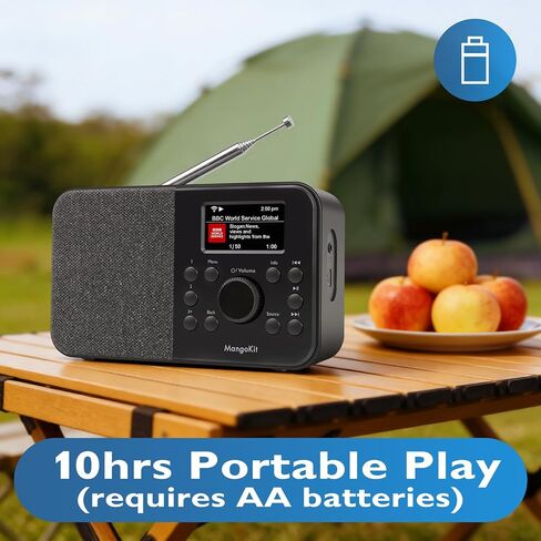SR-L Radio, Bluetooth, FM & Internet, 150 Presets- Black | Podcast player, 50,000+ internet stations, alarm clock, sleep timer, colour display, mains or battery, compact kitchen radio in Saudi Arabia