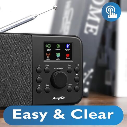 SR-L Radio, Bluetooth, FM & Internet, 150 Presets- Black | Podcast player, 50,000+ internet stations, alarm clock, sleep timer, colour display, mains or battery, compact kitchen radio in Saudi Arabia