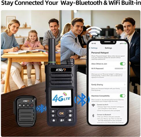 KSUN 4G PoC Walkie Talkie,US Unlocked Smart Radio with Zello | Android 8.1 OS,WiFi & Bluetooth.Real Push-to-Talk via Zello app.Rugged design for construction,truck fleets,outdoor teams. in Saudi Arabia