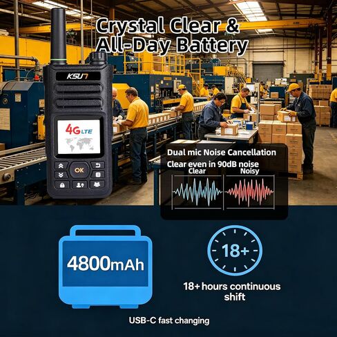 KSUN 4G PoC Walkie Talkie,US Unlocked Smart Radio with Zello | Android 8.1 OS,WiFi & Bluetooth.Real Push-to-Talk via Zello app.Rugged design for construction,truck fleets,outdoor teams. in Saudi Arabia