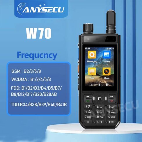Anysecu W70 Android 10 Network Radio Zello/Real Walkie Talkie GPS PTT IP67 POC Radio 4100mAh Type-c Mobile Radio in Saudi Arabia