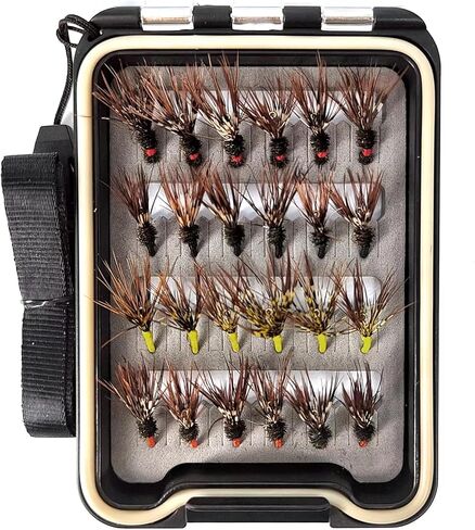 Wifreo 24PCS Tenkara Flies Flies with Waterproof Fly Box Tenkara Fishing Fly.Fly Fishing Flies for Trout, Grayling, Panfish, etc in Saudi Arabia