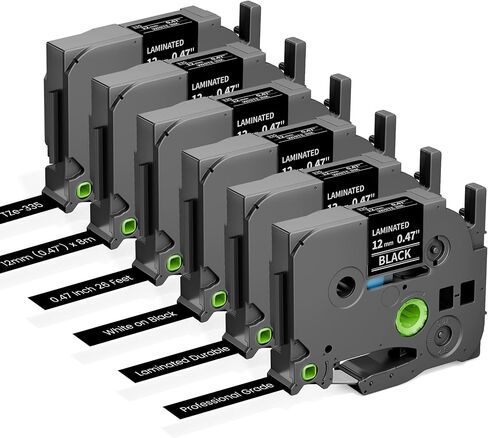Freshworld 6-Pack Replace for Brother Label Maker Refills TZe-231 12mm 0.47 | Black Ink on White Tape Laminated Compatible with Brother Label Maker Tape for P-Touch PTD210 D220 H110 H111 D410 610BT CUBE in Saudi Arabia