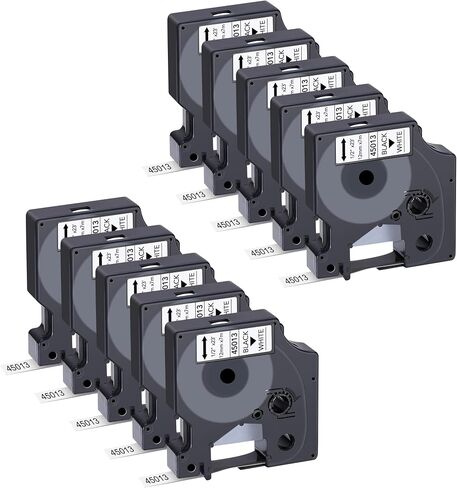 6-Pack Dymo D1 Label Tape 45013 Black on White 1/2 Inch x 23 Feet Compatible for DYMO LabelManager 160 280 210D 360D 420P Wireless PnP 220P 260P 500TS 450DUO in Saudi Arabia