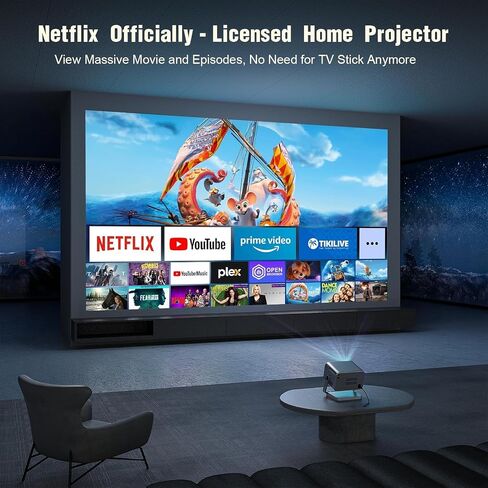 【Netflix Officially & Auto Focus】 VOPLLS Smart Projector with WiFi and Bluetooth, Converts 35mm/135/126 Film & Slides to Digital Photos, Easy-to-Use Film Digitizer in Saudi Arabia